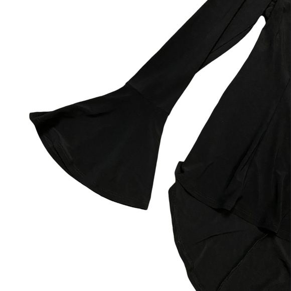 Joseph ribkoff designer bell sleeve scoop neck black top - Picture 5 of 6